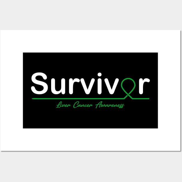 Liver Cancer Awareness Survivor Heartbeat Wall Art by KHANH HUYEN